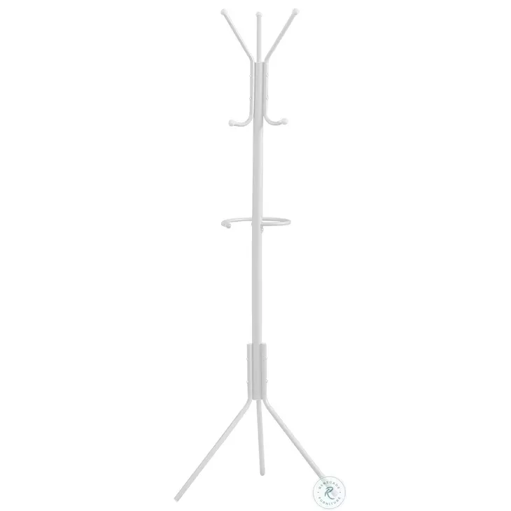 2164 White Metal 68" Metal Coat Rack
