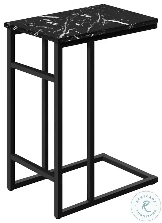 2174 Black Marble 24" Accent Table