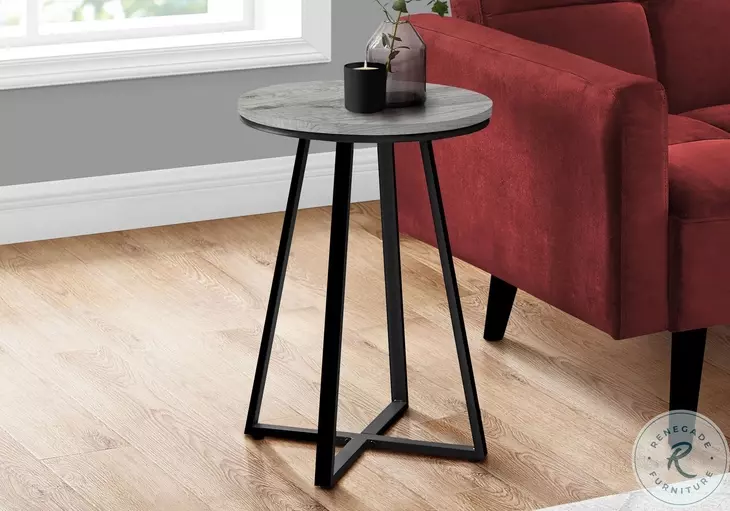 2176 Gray and Black 22" Accent Table