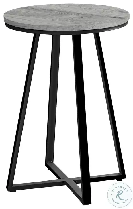 2176 Gray and Black 22" Accent Table