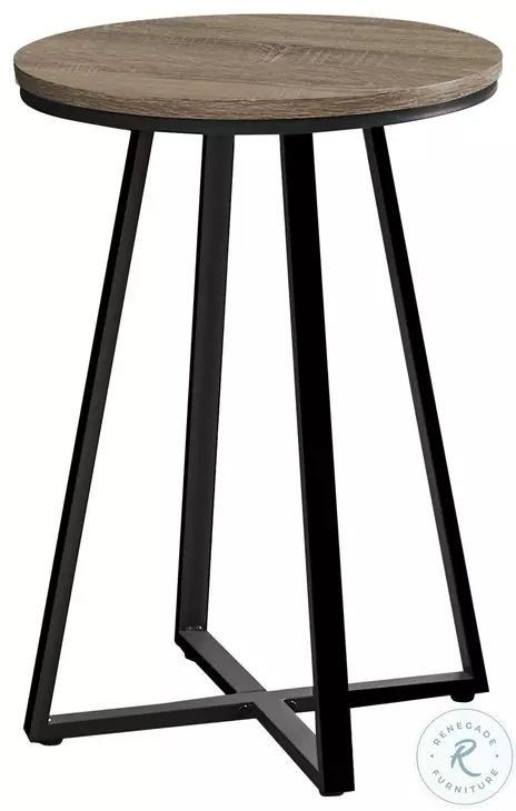 2177 Dark Taupe and Black 22" Accent Table