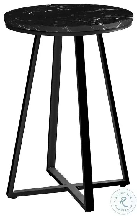 2179 Black Marble 22" Accent Table