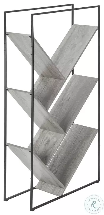 2200 Grey And Black 60" Bookcase