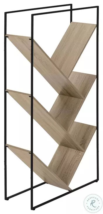 2201 Dark Taupe And Black 60" Bookcase