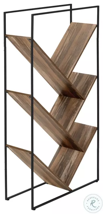 2202 Brown And Black 60" Bookcase