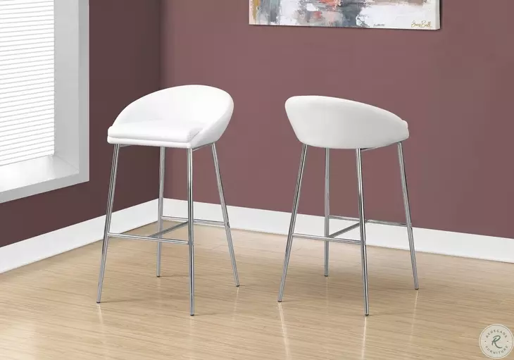 2296 White Bar Stool Set of 2