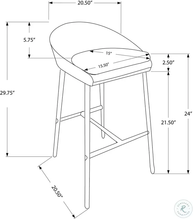 2296 White Bar Stool Set of 2