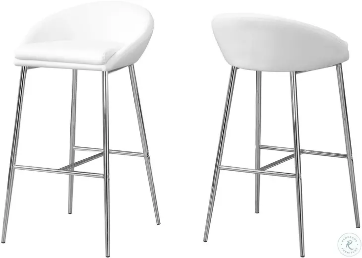 2296 White Bar Stool Set of 2