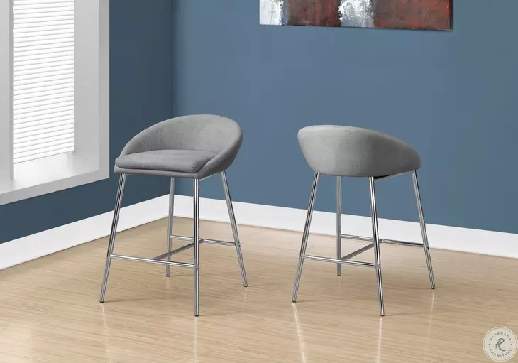 2299 Gray Bar Stool Set Of 2
