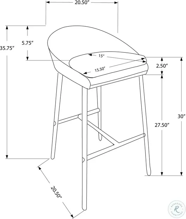 2299 Gray Bar Stool Set Of 2