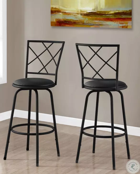 Black Bar Stool Set of 2