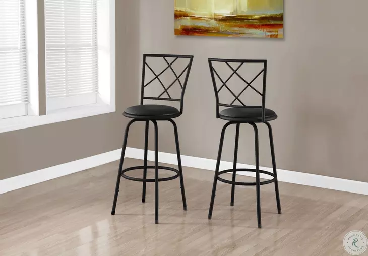Black Bar Stool Set of 2