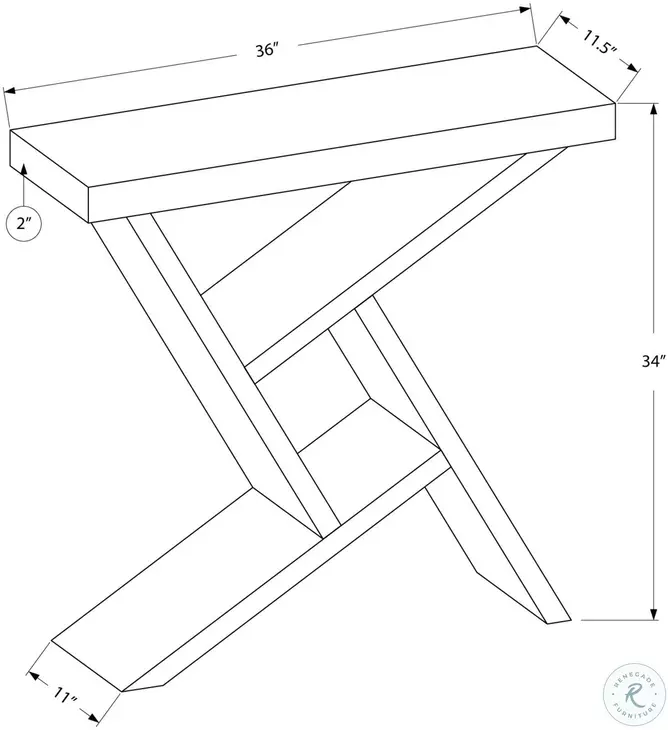 White 36" Console Table