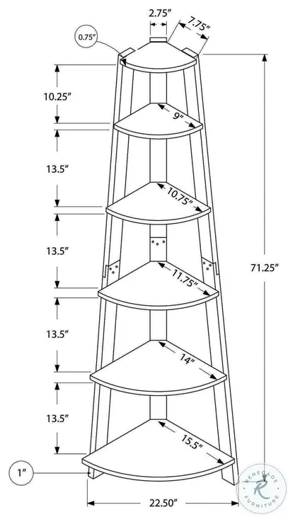 2433 Industrial Grey 72" Bookcase