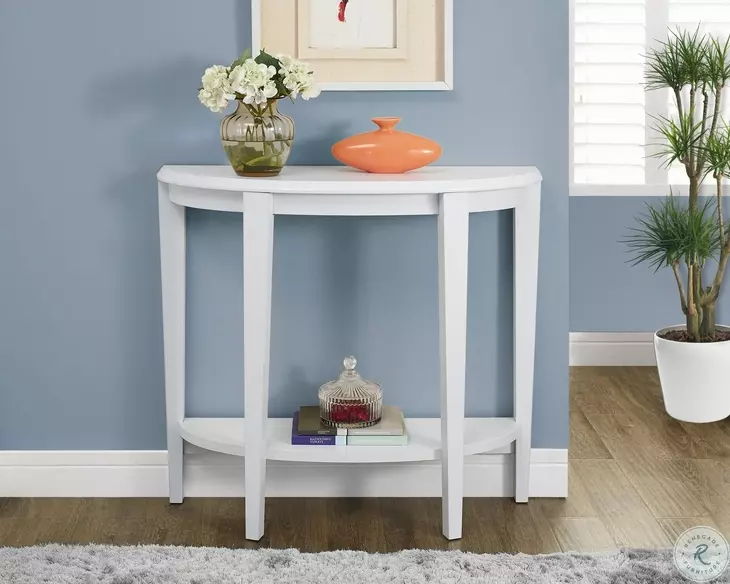 White Hall Modern Curved Console Table