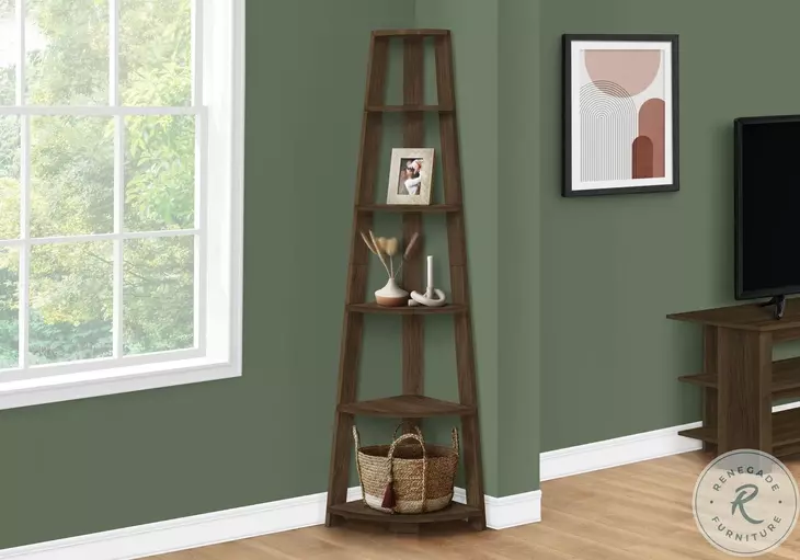 2464 Dark Walnut 72" Bookcase