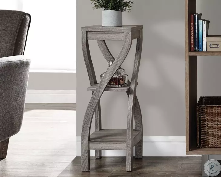 Dark Taupe Reclaimed-Look 32" Plant Stand