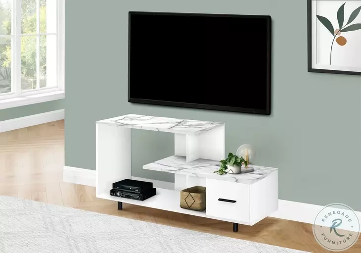 2609 White TV Stand