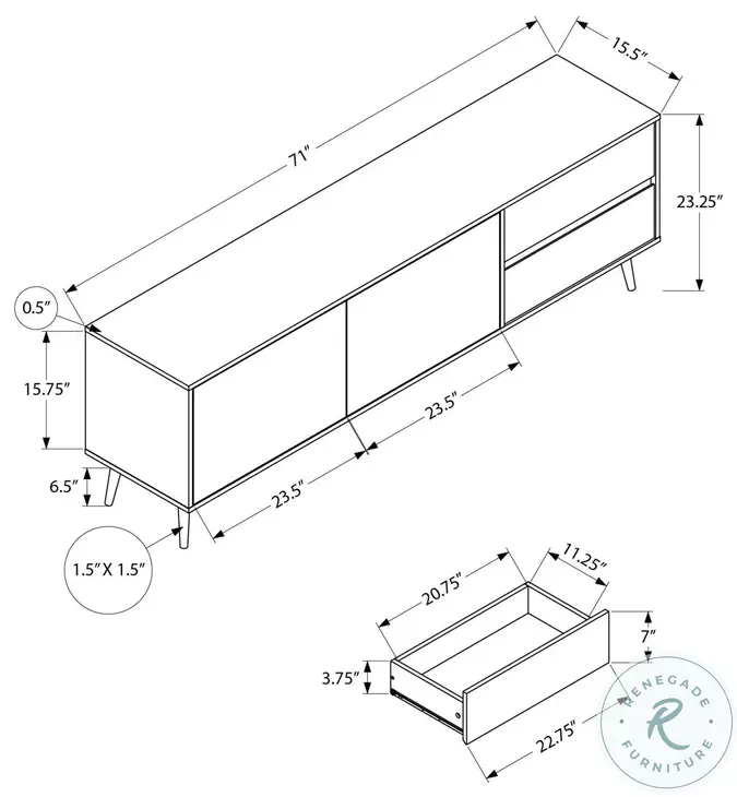 2722 Walnut TV Stand