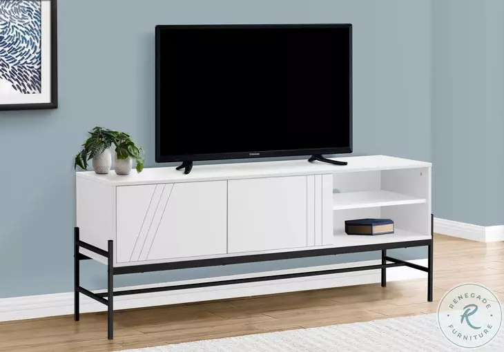 2738 White And Black TV Stand