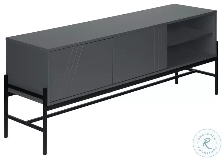 2739 Gray And Black TV Stand