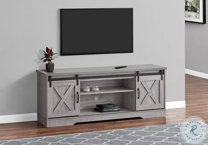 2747 Grey 2 Door 60" TV Stand