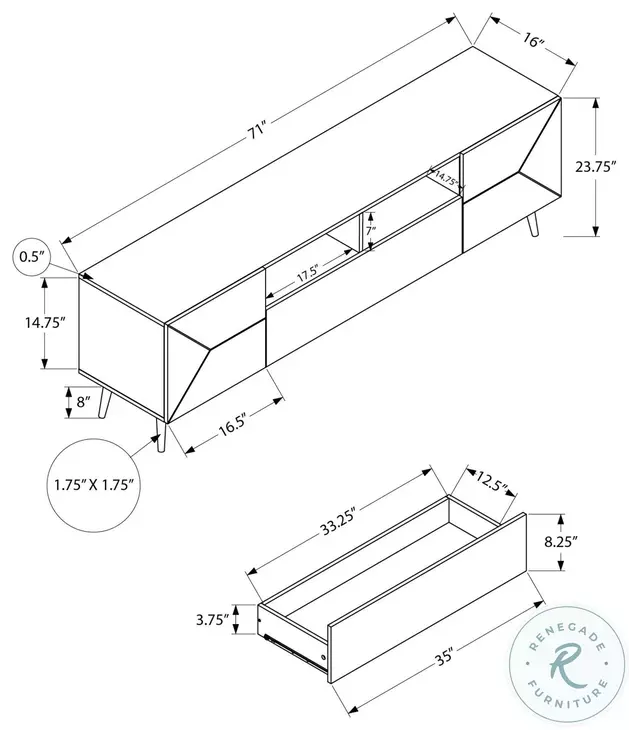 2753 Walnut TV Stand