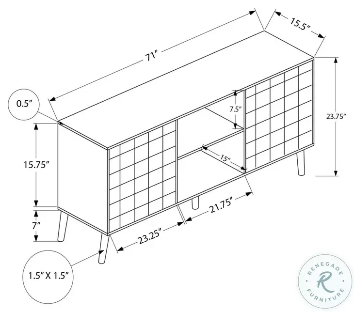 2787 Walnut TV Stand