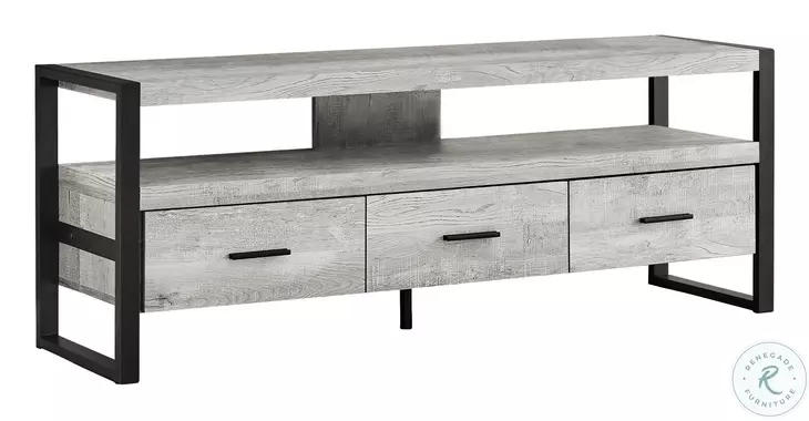 2821 Grey And Black 60" TV Stand