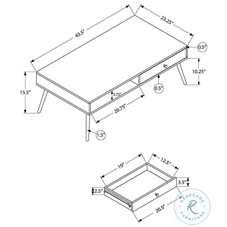 2836 Walnut Drawer Coffee Table