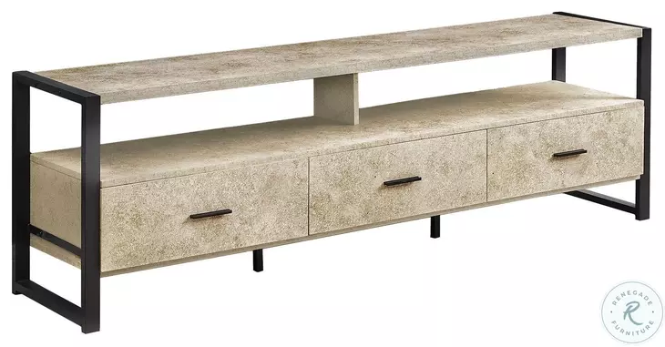 2846 Cream and Black TV Stand