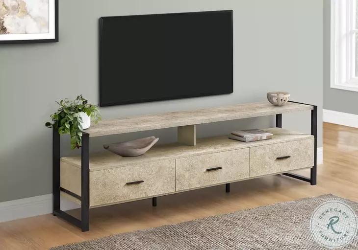 2846 Cream and Black TV Stand