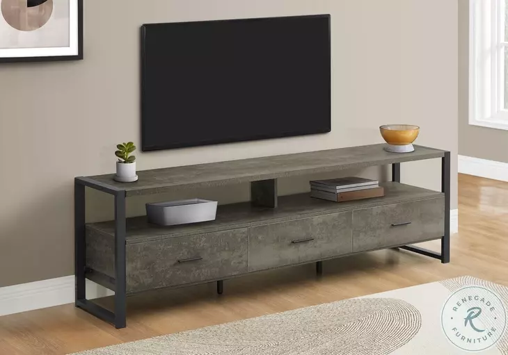 2847 Dark Bronze and Black TV Stand