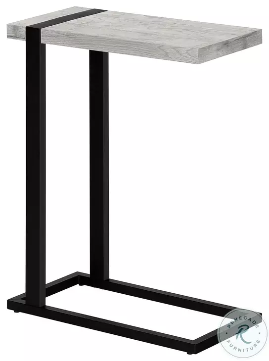 2858 Grey And Black Metal C Shaped Accent Table