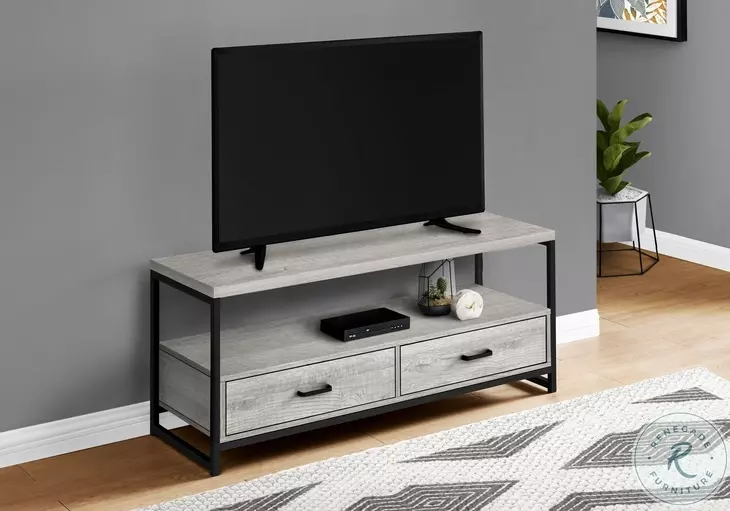 2871 Grey And Black 48" TV Stand