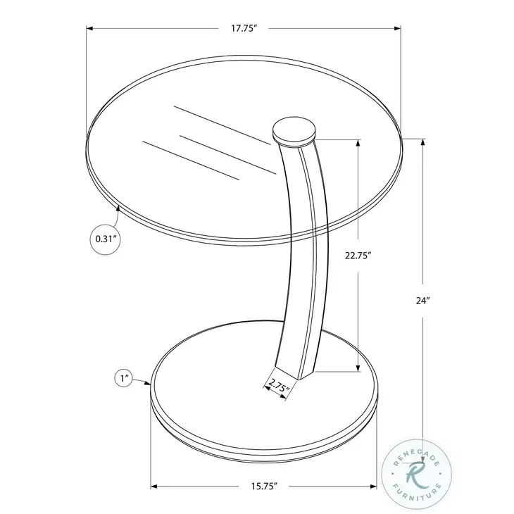 3017 White Bentwood Accent Table