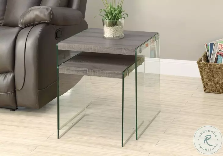 3053 Dark Taupe 2Pcs Nesting Tables