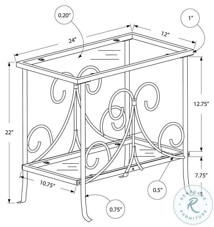 3106 Silver And Clear Accent Table