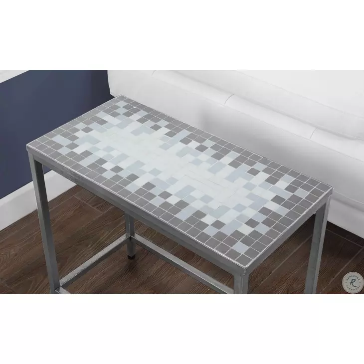 Gray Rectangular Accent Table