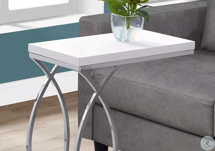 Glossy White Accent Table