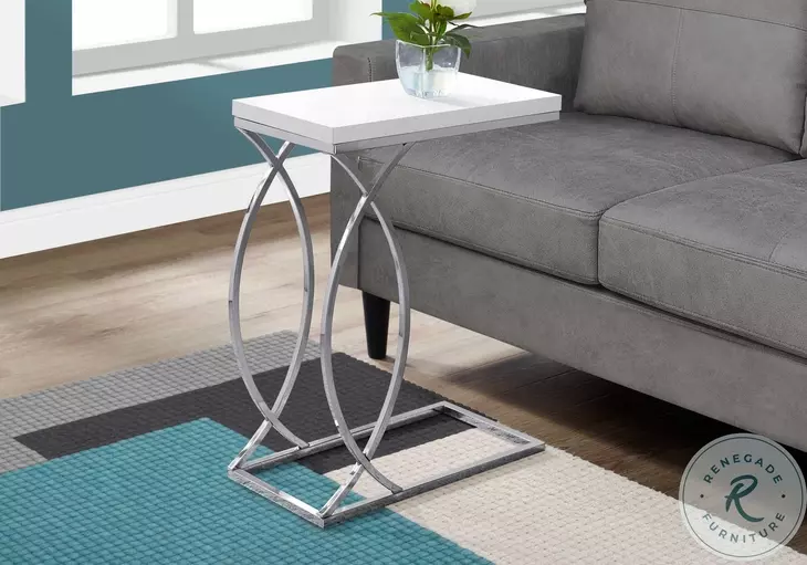 Glossy White Accent Table