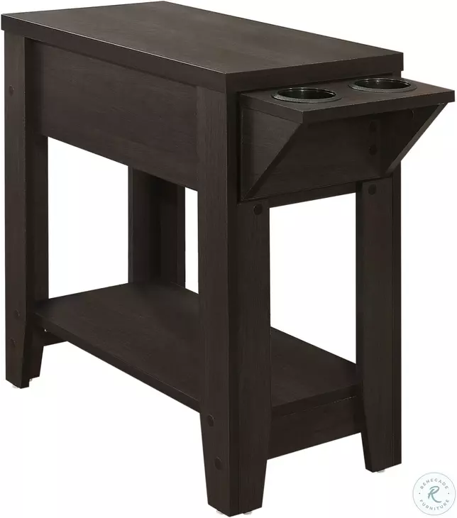 Cappuccino 24" Accent Table with Cup Holders