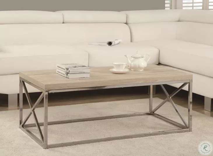 3208 Natural / Chrome Cocktail Table