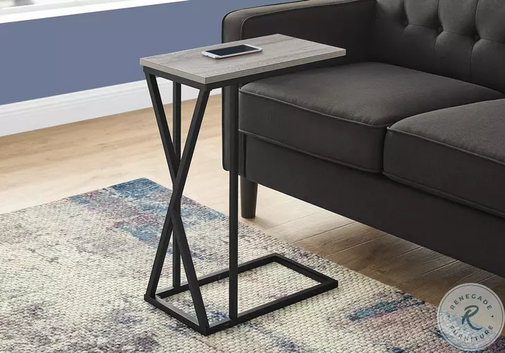 3248 Grey And Black 25" Accent Table