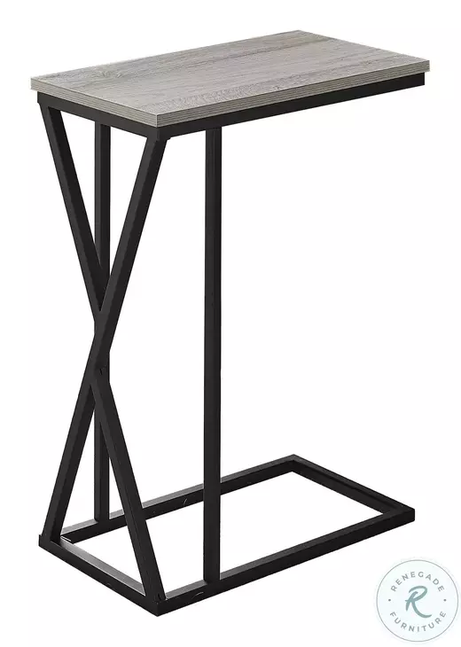 3248 Grey And Black 25" Accent Table