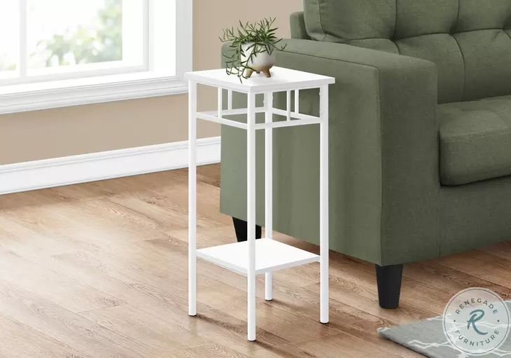 3279 White Metal 28" Accent Table