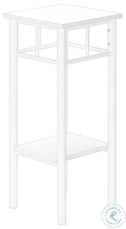 3279 White Metal 28" Accent Table