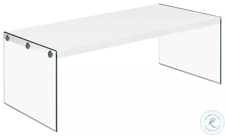 3286 White Rectangular Cocktail Table
