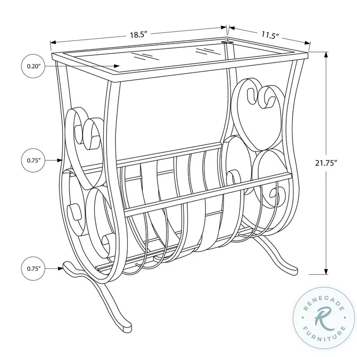 Antique White Metal Magazine Table