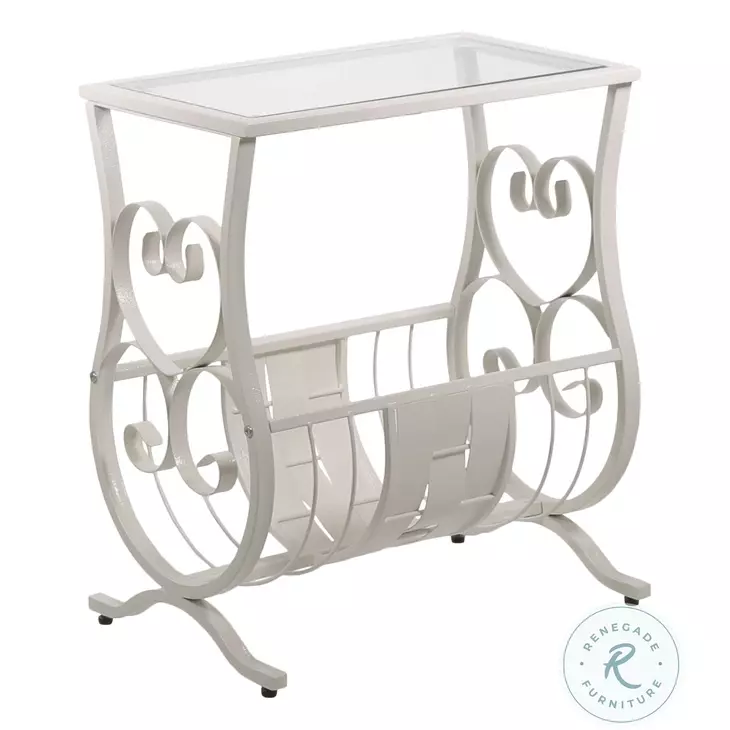 Antique White Metal Magazine Table
